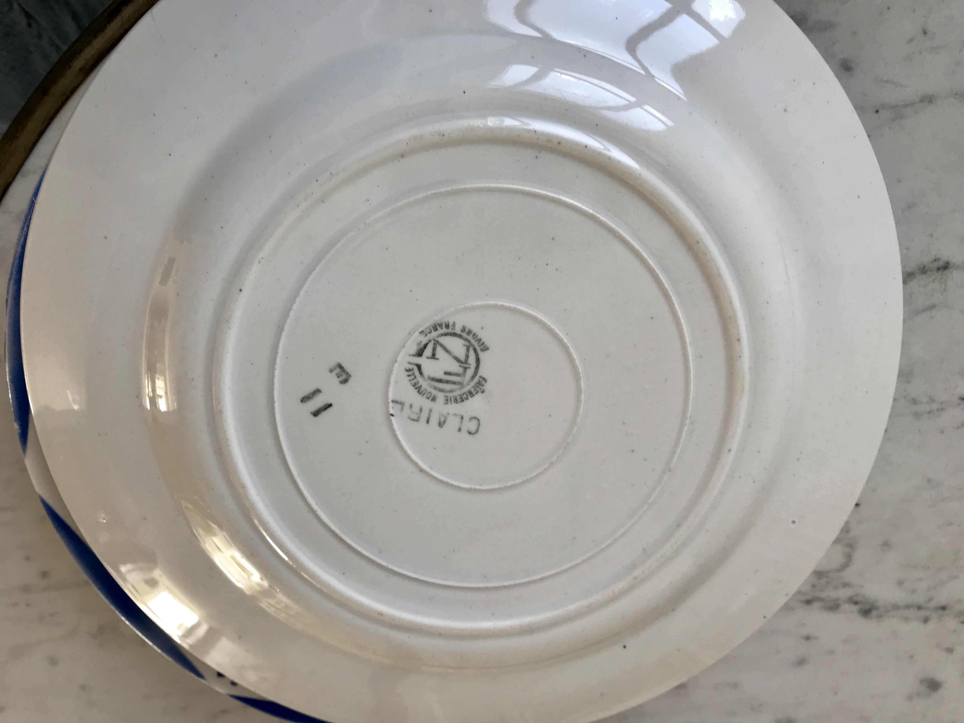 Set of 6 flat plates mismatched Digoin Sarreguemines