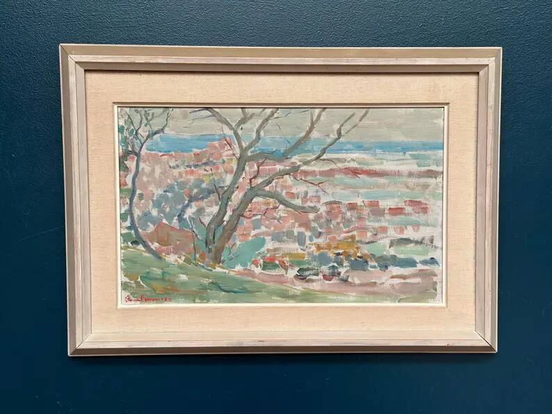 Original Swedish Oil on Canvas – “Landscape” by Rune Persson – Signed – Vintage & Framed – 46 × 65 cm (18.1" × 25.6")