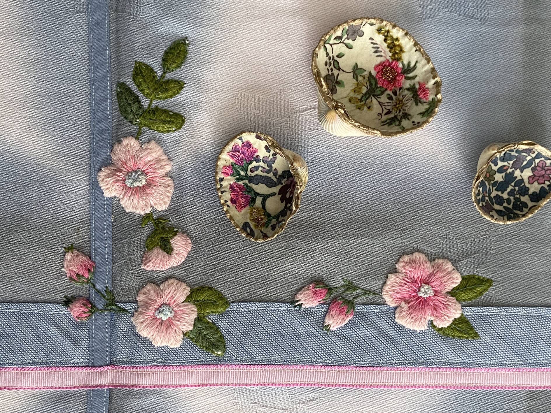 Hand embroidered tablecloth