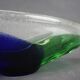 Bol en verre d'art Czechoslovakien Novy Bor bleu et vert, années 1960