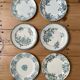 Set of 6 mismatched antique dinner plates