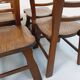 Set of 6 vintage brutalist oak chairs from the 1950s.