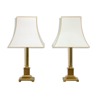 Pair of brass table lamps