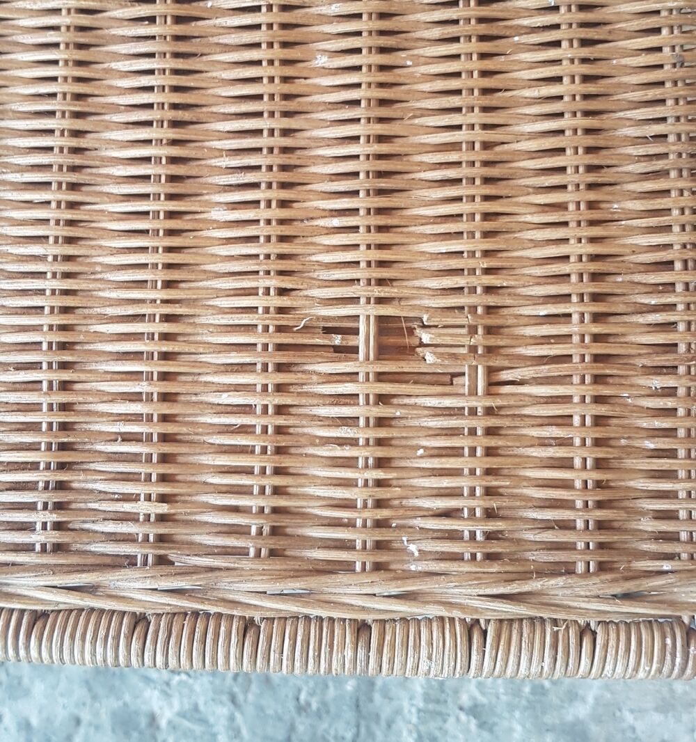 Rattan and metal coffee table