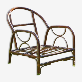Armchair bamboo and rattan of the 1980