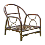 Armchair bamboo and rattan of the 1980