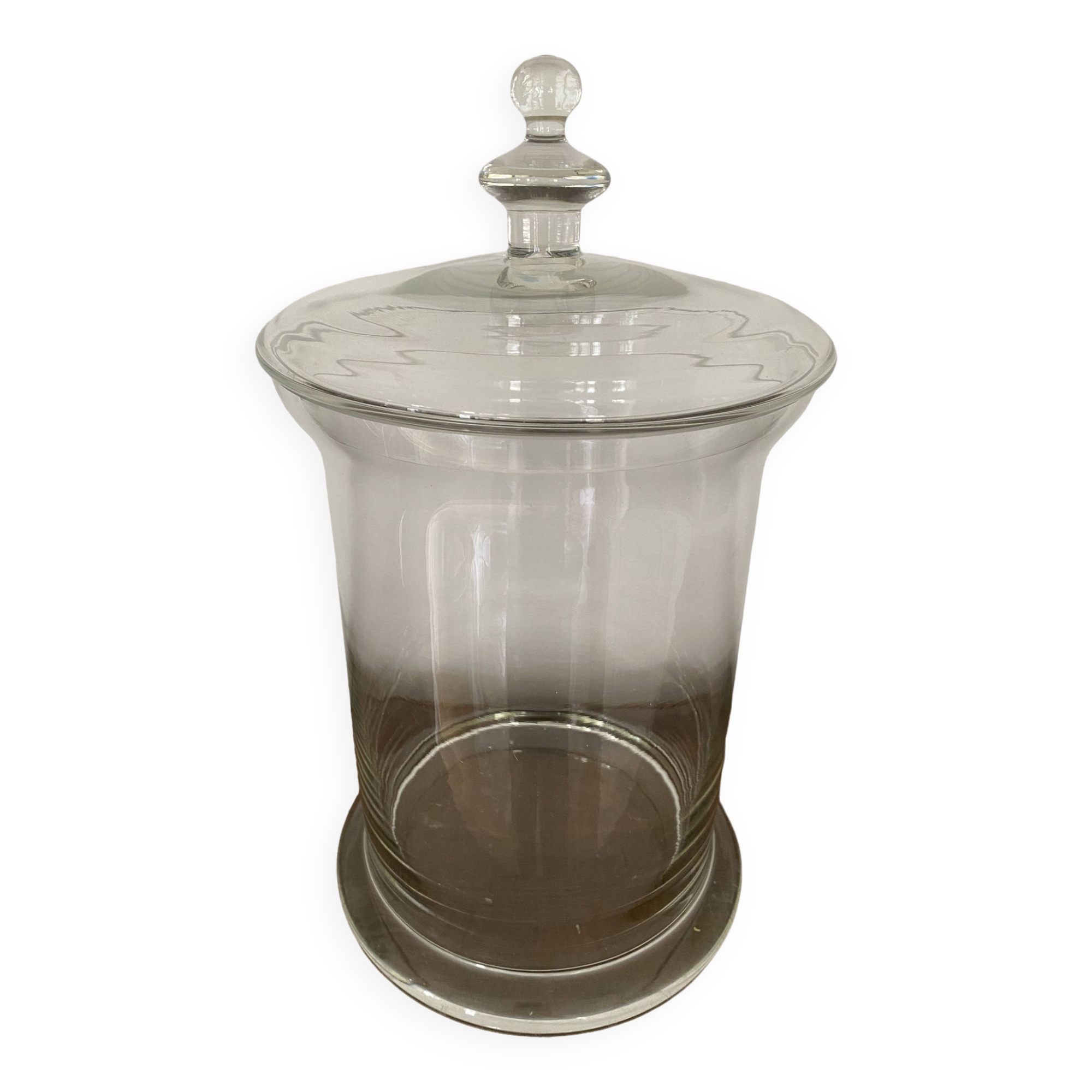 Candy box, pharmacy pot, pot with vintage glass lid Diameter 22.5 cm