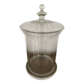 Candy box, pharmacy pot, pot with vintage glass lid Diameter 22.5 cm
