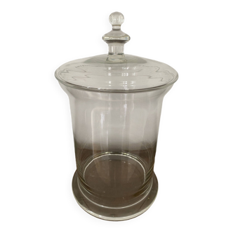 Candy box, pharmacy pot, pot with vintage glass lid Diameter 22.5 cm