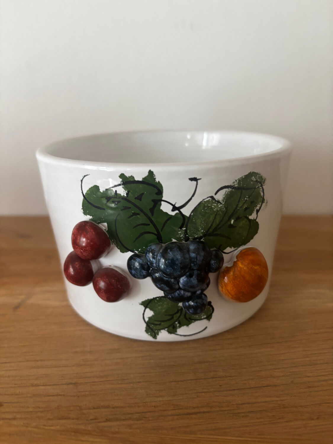 Water butter dish with raised fruits