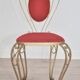 Patinated Brass, Wrought Iron, and Velvet Side Chairs, 1970s, Set of 2