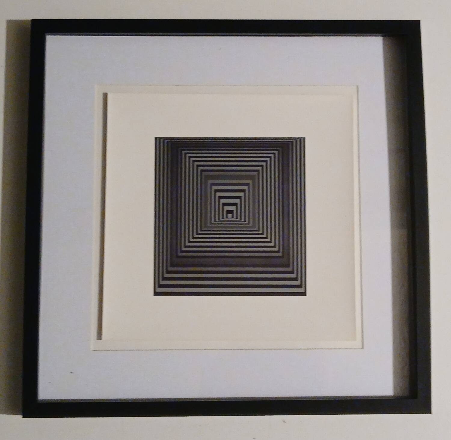 Tableau Vintage Art Optique - Victor Vasarely - Frame 40x40cm