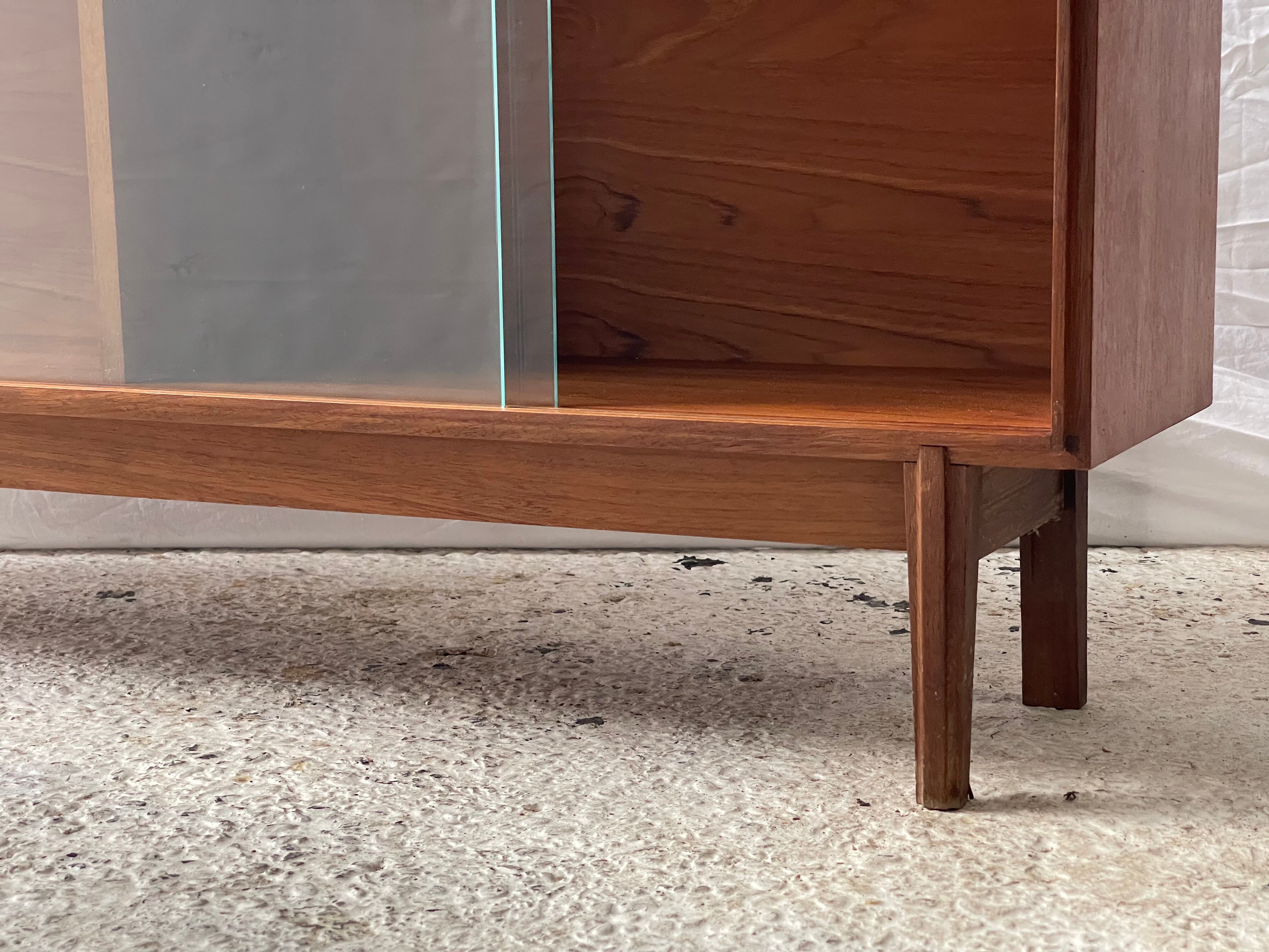 Mid Century Teak Cabinet with Glass Doors
