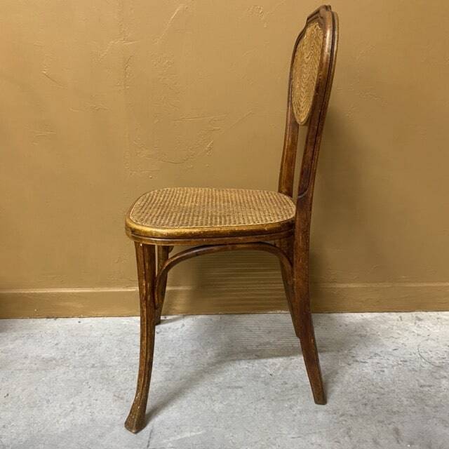 5 vintage J&J Kohn wooden and cane chairs