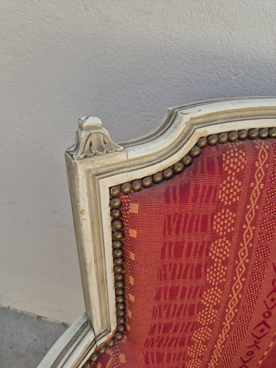 Pair of Louis XVI style bergère armchairs, antique.