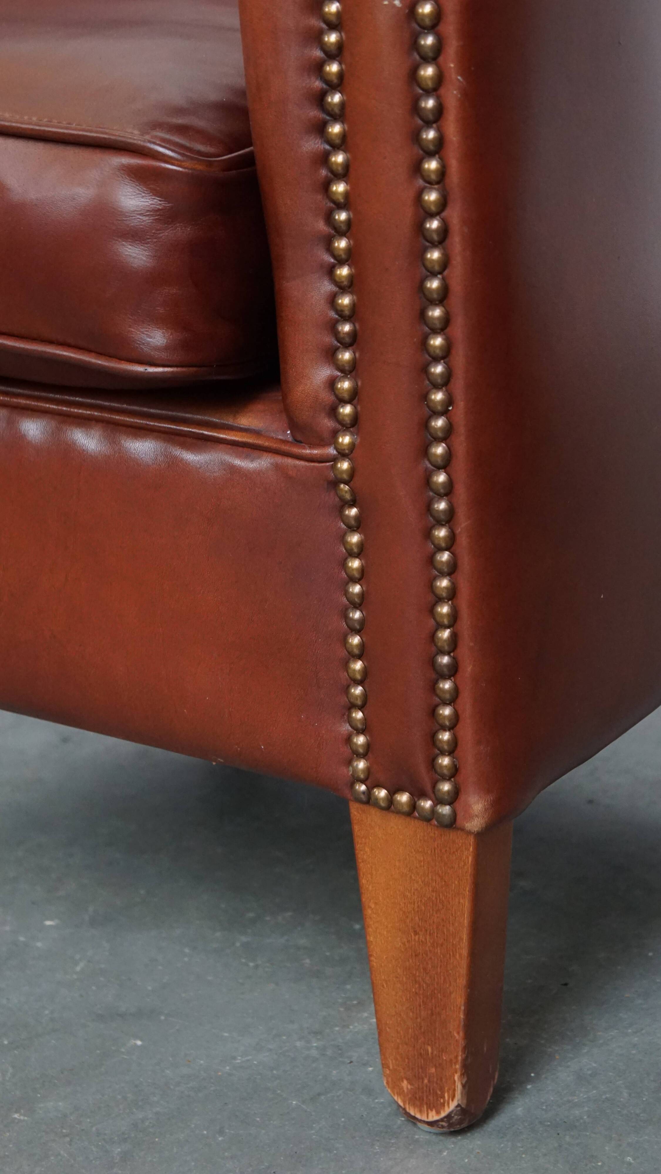 Set of 2 Club Chairs Made from Cowhide Leather