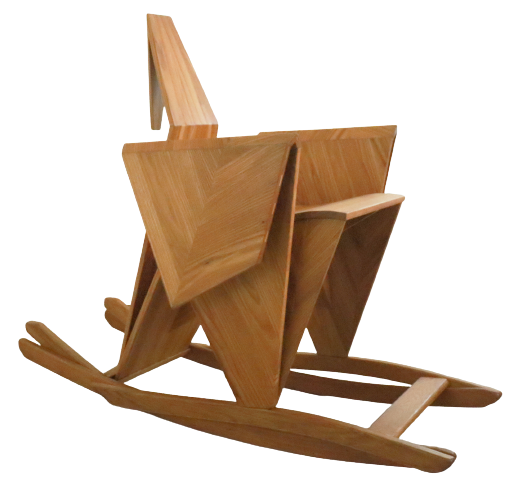 Sculptural rocking chair origami bird