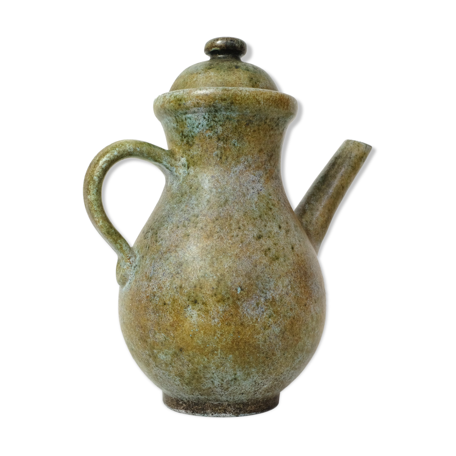 La Grange aux Potiers, ceramic pourer with green cover, 35 cm