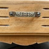 Art Deco glass-fronted Parisian buffet in raw wood