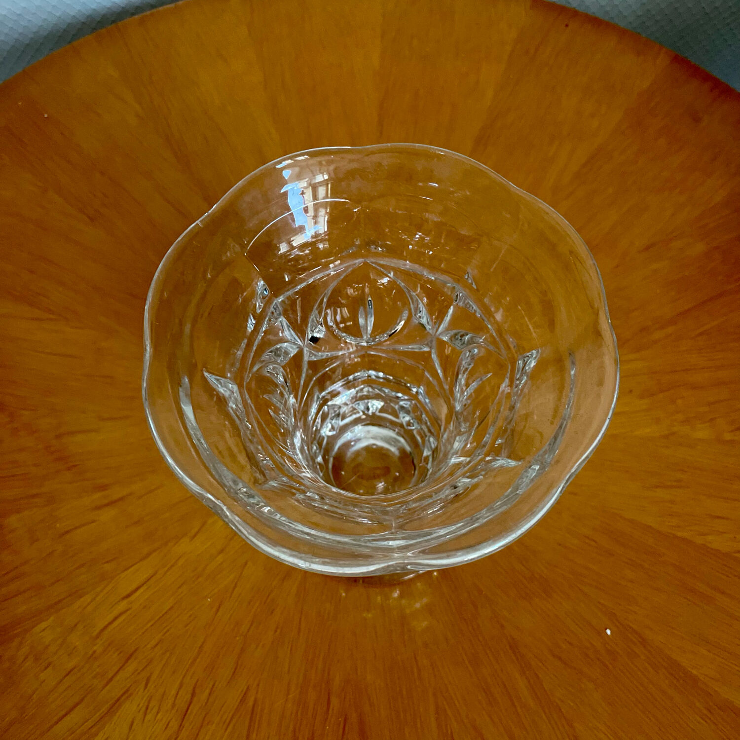 Vintage crystal glass vase 1960 1970