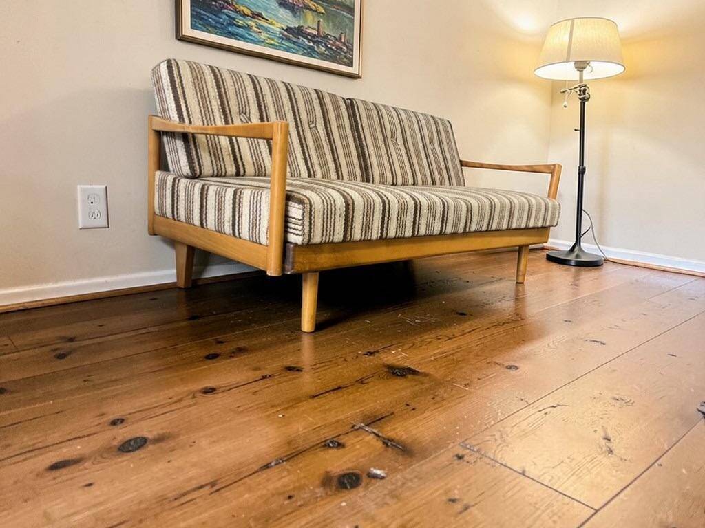 Vintage extendable wooden sofa / sofa / KNOLL sofa