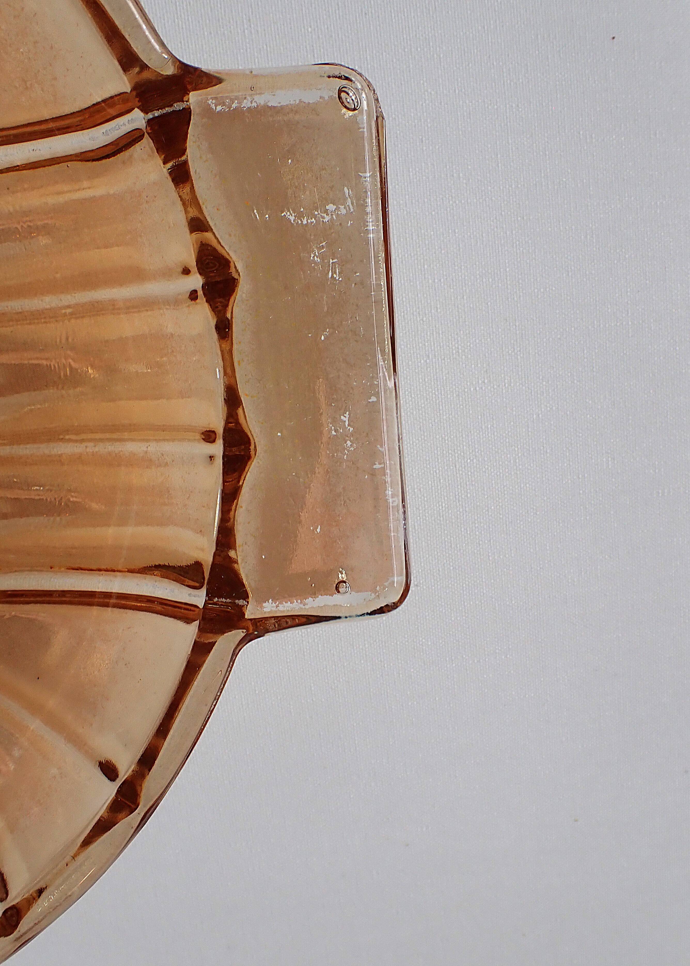 Fruit bowl - small salad bowl - iridescent pink/orange glass bowl