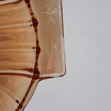 Fruit bowl - small salad bowl - iridescent pink/orange glass bowl