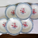 6 hollow plates Digoin Sarreguemines Nina Rosa 210431