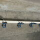 School wall coat rack - white and blue lacquered metal cloakroom 9 hooks