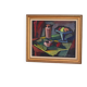 Original mid-century Swedish oil on canvas – “Kubisk Still Life” by Bror Göransson – vintage & framed – 75 × 64 cm (29.5" × 25.2")