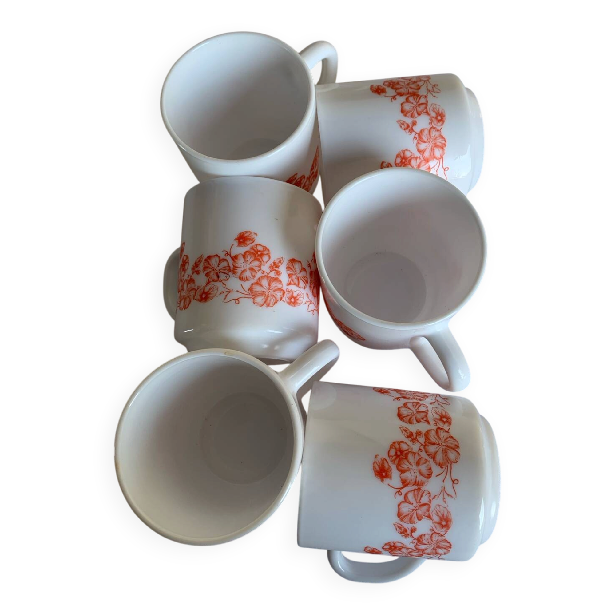 Set of 6 vintage Arcopal cups