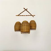 Wicker and Bamboo Cascading Lamp