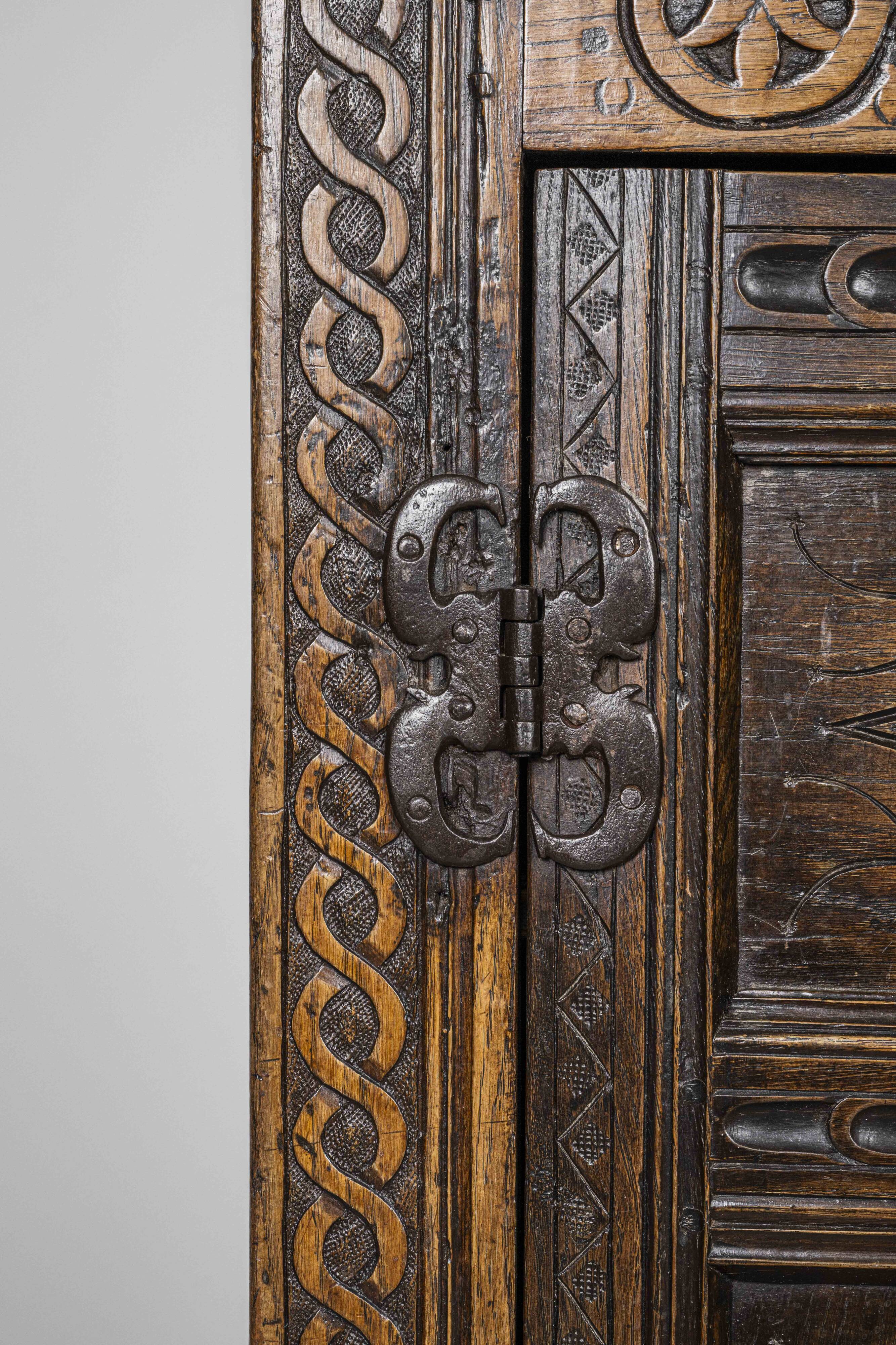 Charles II Oak Plaque, 1684, Set of 3