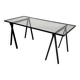 "Trestle" glass and metal desk by Rodney Kinsman for Bieffeplast, 198