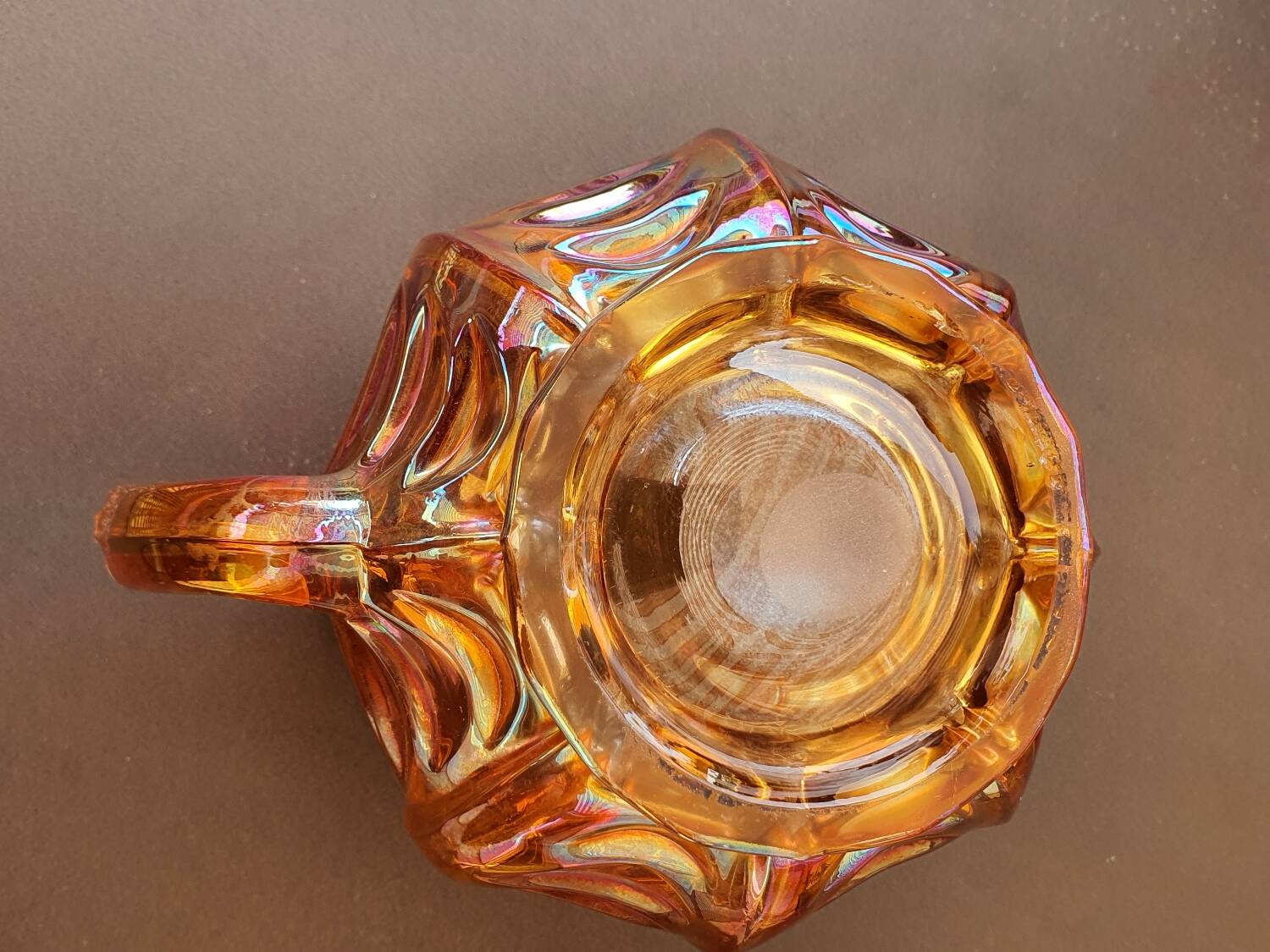 Iridescent glass jug