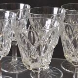 6 large wine glasses in semi-crystal from VMC in good condition.