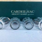 Vintage Cardeilhac/Christofle Crystal Salt & Pepper Cellars: 950 Silver Lid