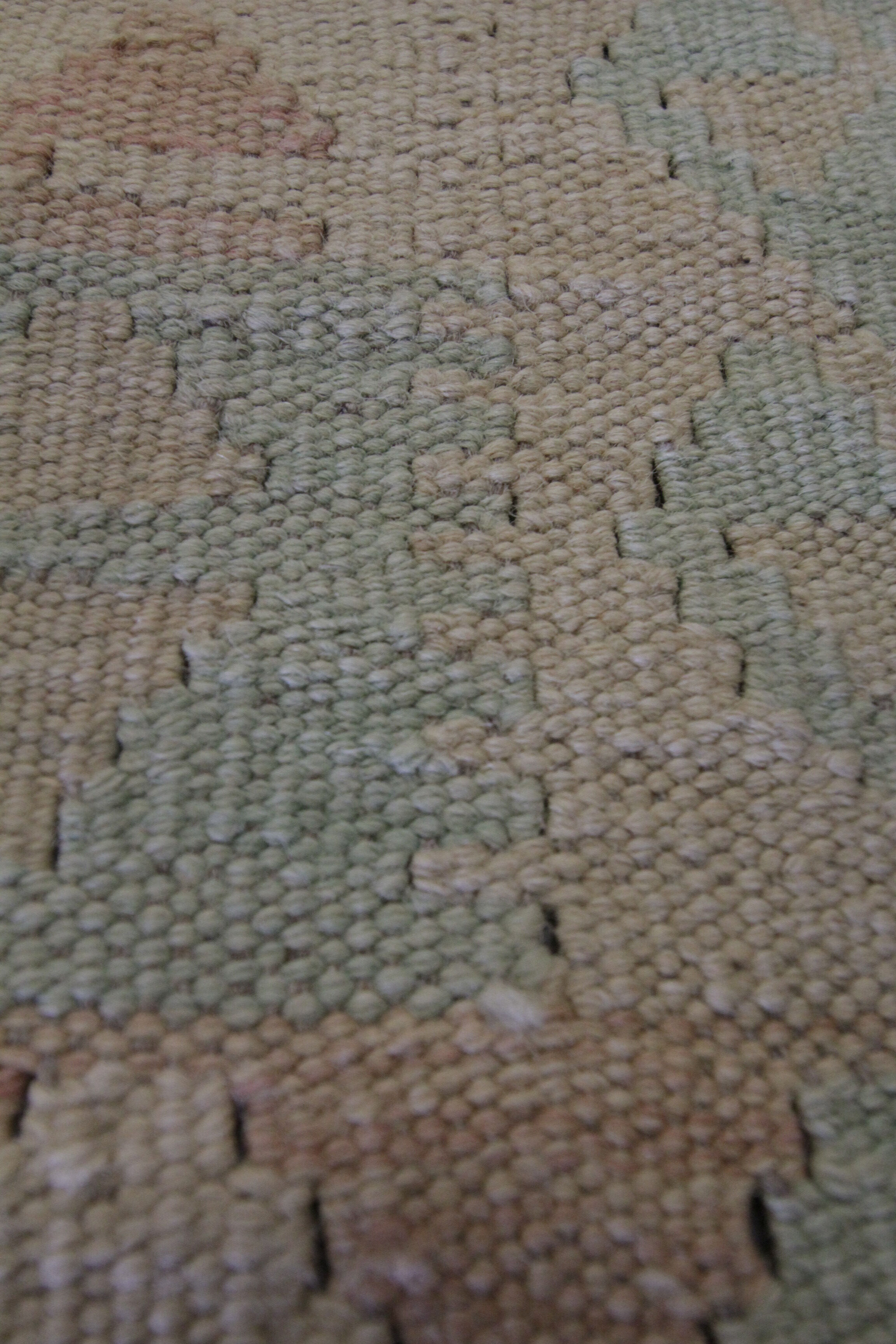 Handmade Cream Wool Kilim Traditional geometric Oriental Area Rug- 83x105cm