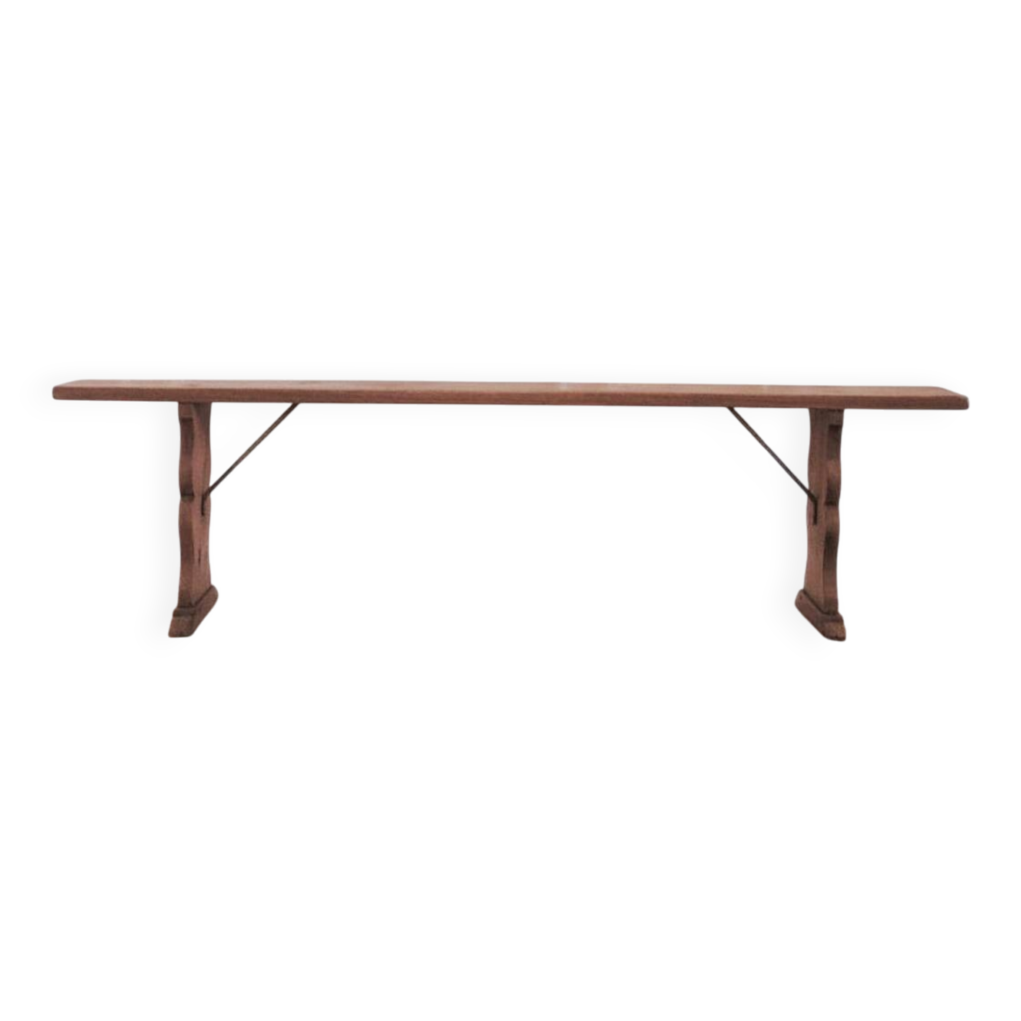Renovated vintage bench, made of wood - 2 available, sold individually.