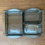 Mid-Century Danish Teak Cabaret Trays with Holmegaard Glasses, 1960s, Set of 4