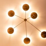 6-light wall sconce in patinated brass, contemporary work