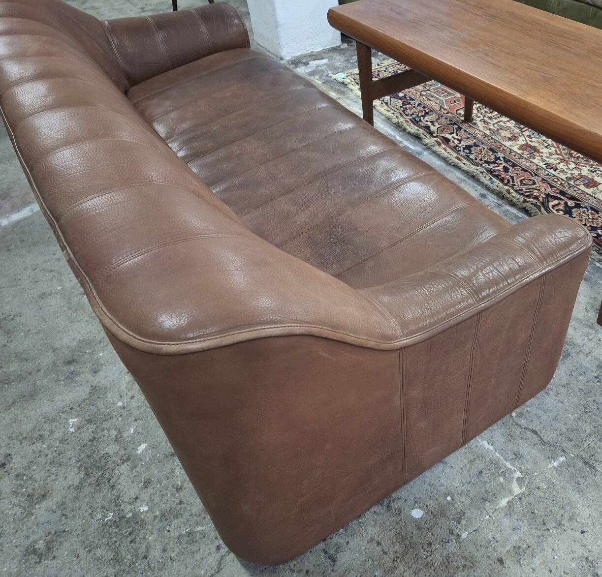 De Sede DS44 buffalo leather 3-seater sofa, 1970s