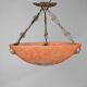 Art Deco pendant lamp in silver bronze, France, circa 1925