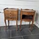Pair of Louis XV style oak bedside tables