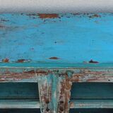 Small blue wooden display case