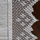 Nappe d'hôtel ancienne en lin blanche