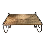 Wicker and metal shelf, 50s