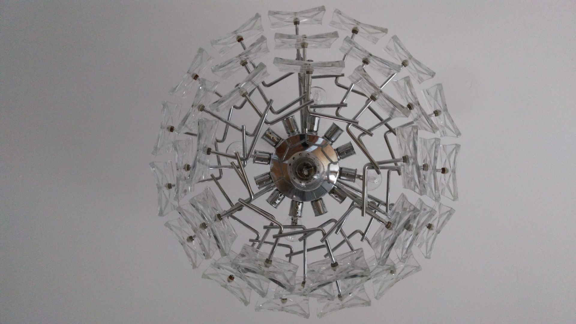 Chandelier vintage glass 1970 s