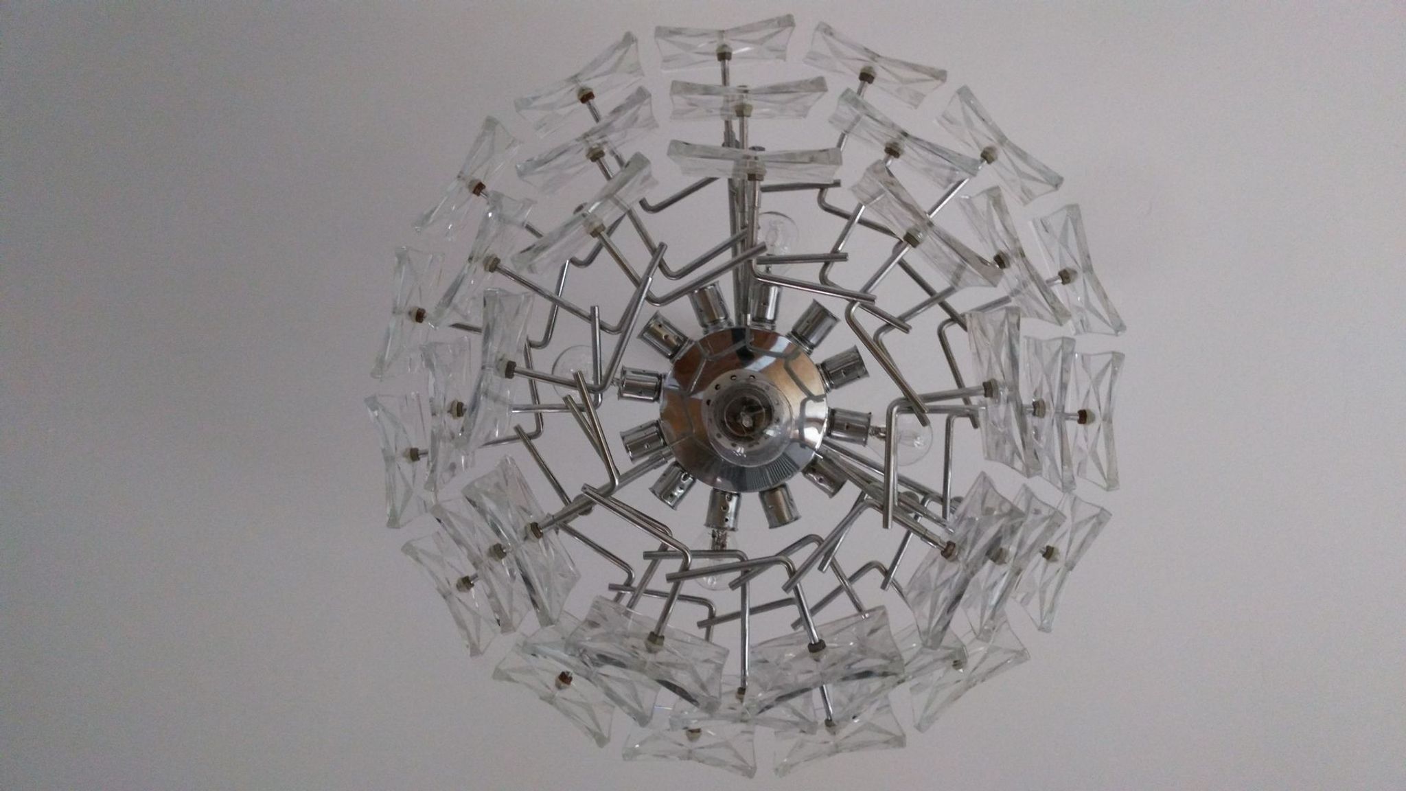 Chandelier vintage glass 1970 s