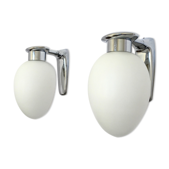 Pair of egg wall lamps